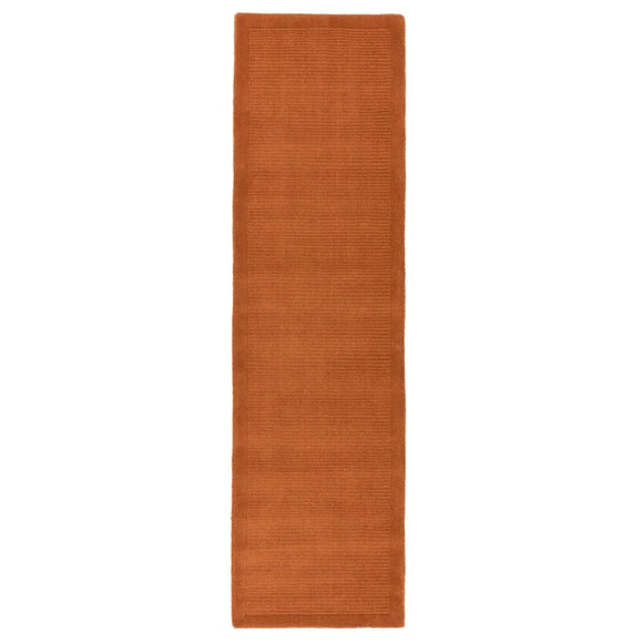 Tapis de couloir uni pure laine candy orange