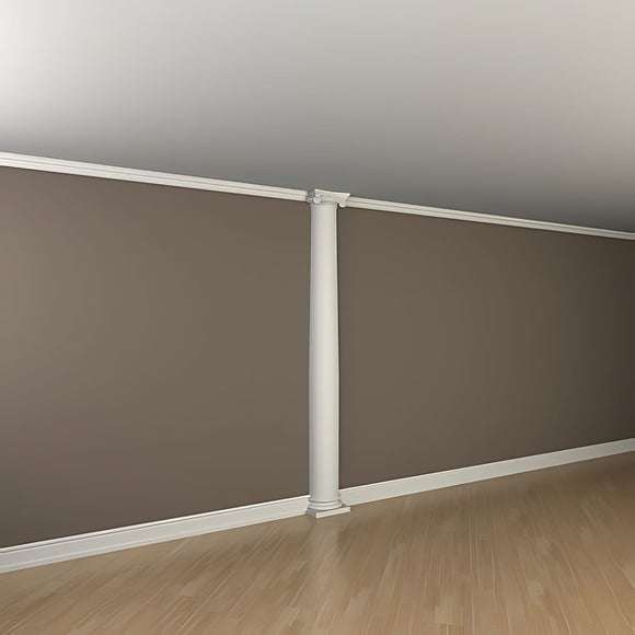 Chapiteau de demi-colonne 115006 Profhome Colonne Élement décorative style ionique blanc