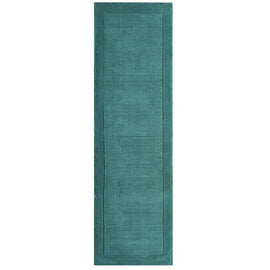 Tapis de couloir uni pure laine candy turquoise