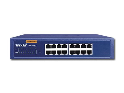 Tenda 16-port Gigabit Ethernet Switch Unmanaged Blue