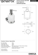 Distributeur de savon liquide en verre OMEGA 10x15x7,5cm / 200ml