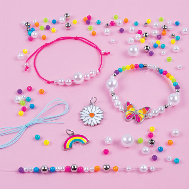 Ensemble de bijoux diy make it real : bracelets au trésor arc-en-ciel