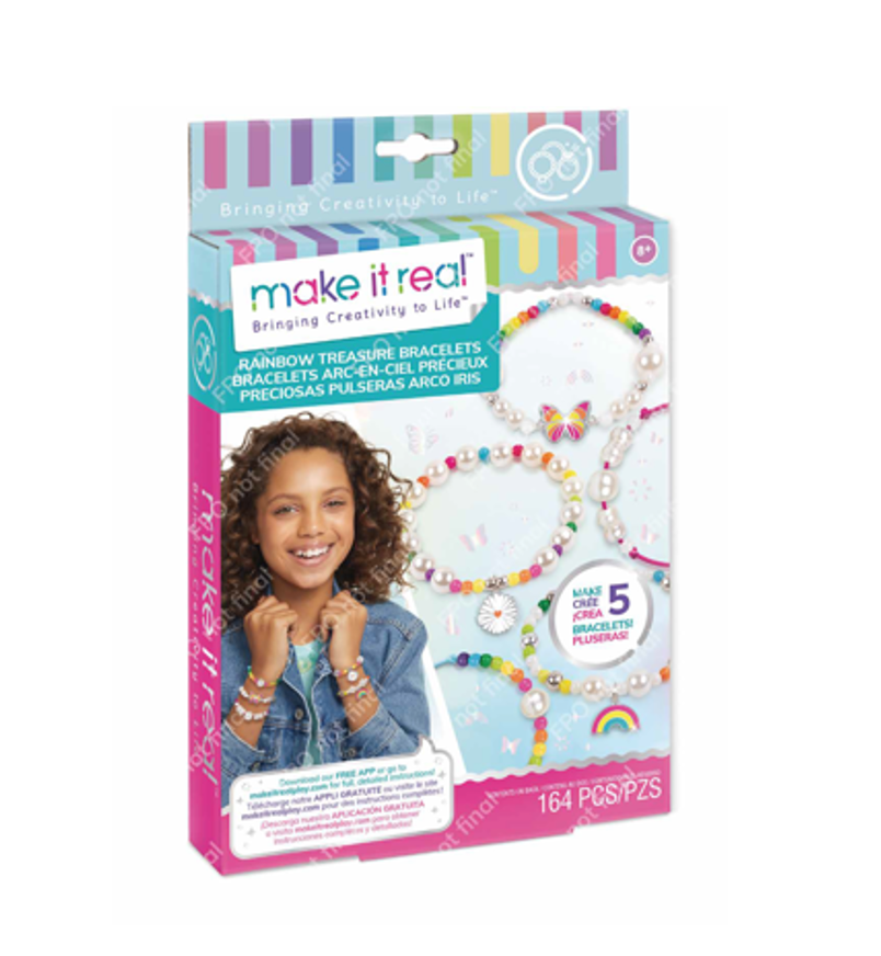 Ensemble de bijoux diy make it real : bracelets au trésor arc-en-ciel