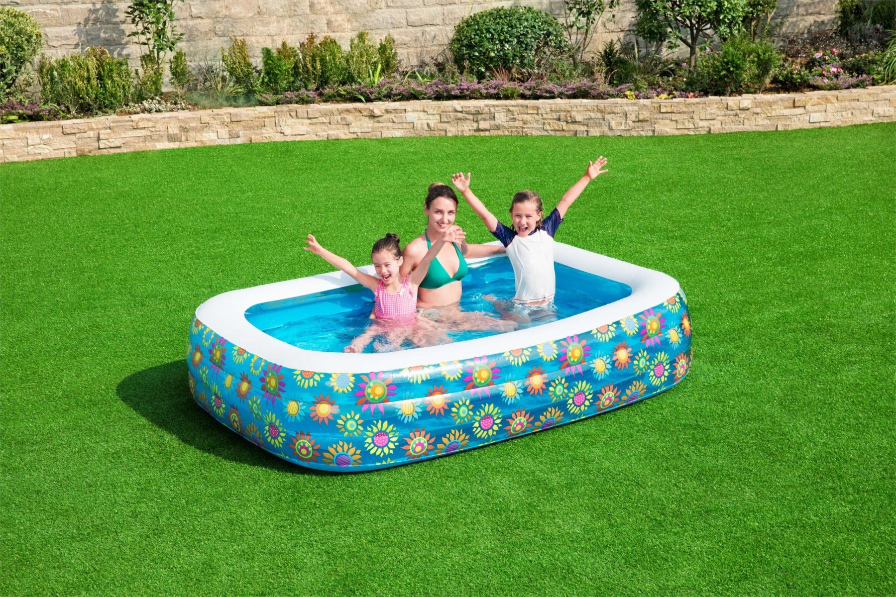 Piscine gonflable fleurs 229 x 152 x 56 cm bestway 54120