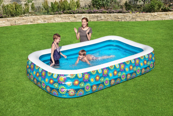 Piscine gonflable fleurs 229 x 152 x 56 cm bestway 54120