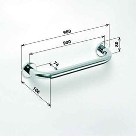 Barre de maintien de douche HELP en acier brossé