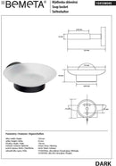 Porte-savon mural DARK en verre DARK 11cm x 5,5cm x 12,9cm