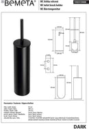 Goupillon de toilette DARK en laiton noir 38x10,5x9,5cm