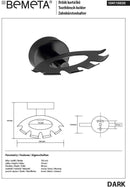 Porte brosse à dents mural DARK en laiton noir 10,5x5,4x8,9 cm