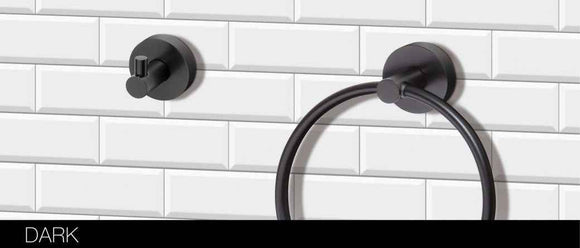 Porte serviette anneau DARK en laiton noir 15cm