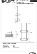 Porte objet de douche à accrocher CYTRO en laiton chromé 17x14x70 cm