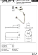 Barre de maintien + porte serviette d'angle droite HELP 23x38x51,5cm