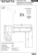 Barre d'appui relevable HELP + jambe d'appui en blanc comaxite