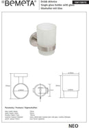 Porte brosses à dents mural NEO en verre 10x7x10cm