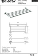 Etagère porte-serviettes NEO en acier inoxydable 65,5x5,5x21,5 cm