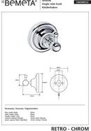 Patère simple RETRO en laiton chromé 6,5x6,5x6,5 cm