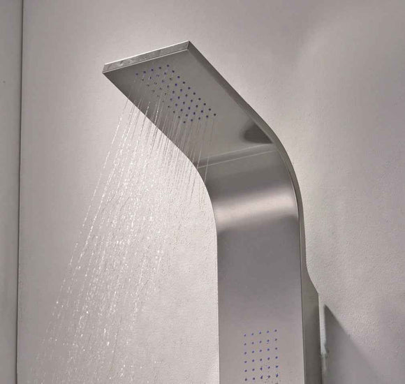 Colonne de douche hydromassante GRANDE ELEA en acier inoxydable 165 cm