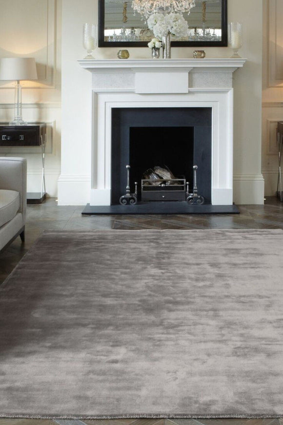 Tapis de salon en viscose fait main TITANE - Novatrend 
