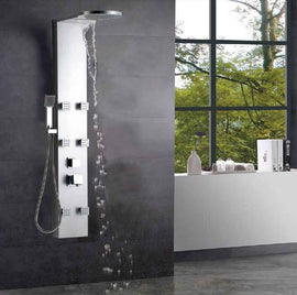 Colonne de douche hydromassante THALIA en ABS chromé 134x20x7 cm