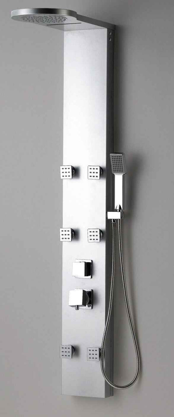 Colonne de douche hydromassante THALIA en ABS chromé 134x20x7 cm