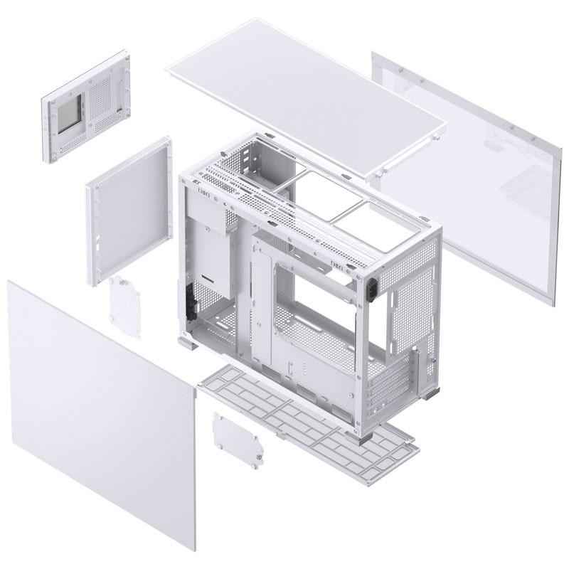 Boîtier Jonsbo D31 Micro-ATX en verre trempé blanc