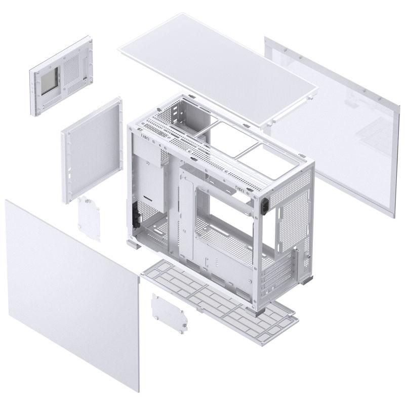 Boîtier Jonsbo D31 Micro-ATX en verre trempé blanc