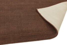 Tapis de couloir uni pure laine candy marron