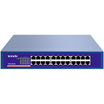 Tenda 24-port Gigabit Ethernet Switch Unmanaged Blue