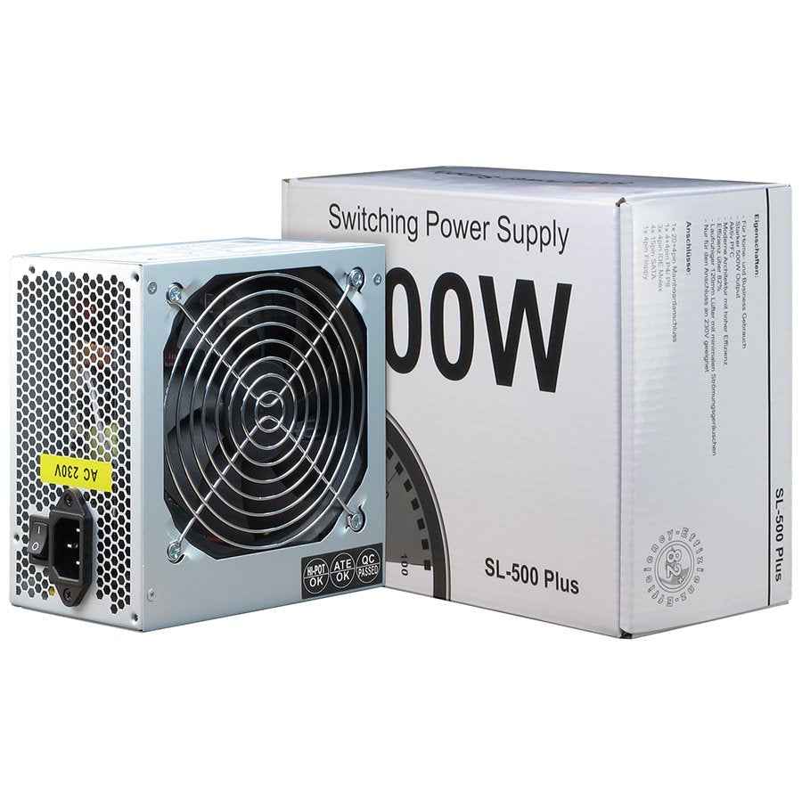 Bloc d'alimentation Inter-Tech SL-500 Plus 500 W 20+4 broches ATX ATX Argent