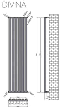 Radiateur design vertical DIVINA 42x180 cm en chrome