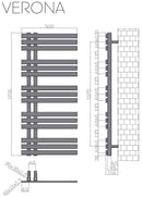 Radiateur sèche-serviette design vertical VERONA 50x120 cm en chrome