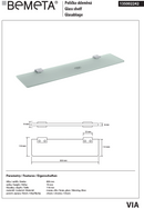 Etagère, tablette murale de douche VIA en verre 60 x1,9 x 11,8 cm-2