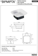 Porte-savon carré NERO en laiton noir et verre 10,3 x4,2 x11,7 cm