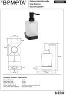 Distributeur de savon liquide NERO en laiton noir et verre / 250ml