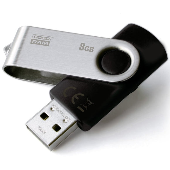 Clé usb goodram uts2 8 go usb type-a 2.0 noir argent