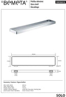 Etagère de douche murale SOLO en verre et laiton chromé 50 x2,5 x11 cm
