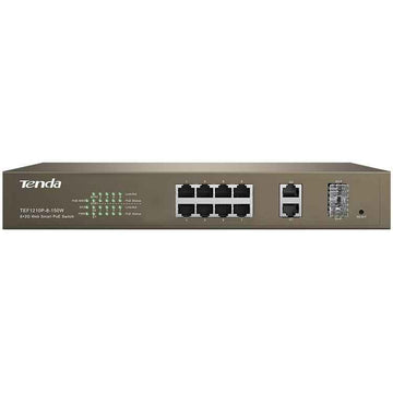 Commutateur Web intelligent PoE TENDA 8 ports + 2 Go « TEF1210P-8-150W » (2 livres)