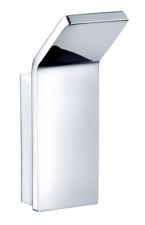 Patère simple rectangulaire SOLO en laiton chromé 2,5 x6,7 x3,2 cm