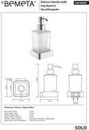 Distributeur de savon liquide SOLO en laiton chromé et verre / 250ml