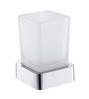 Porte-verre SOLO en laiton chromé et verre 7,5 x10,1 x9,1 cm