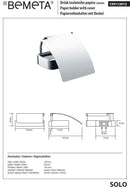 Dérouleur papier toilette SOLO en laiton chromé 12,9 x2,5 x8,2 cm