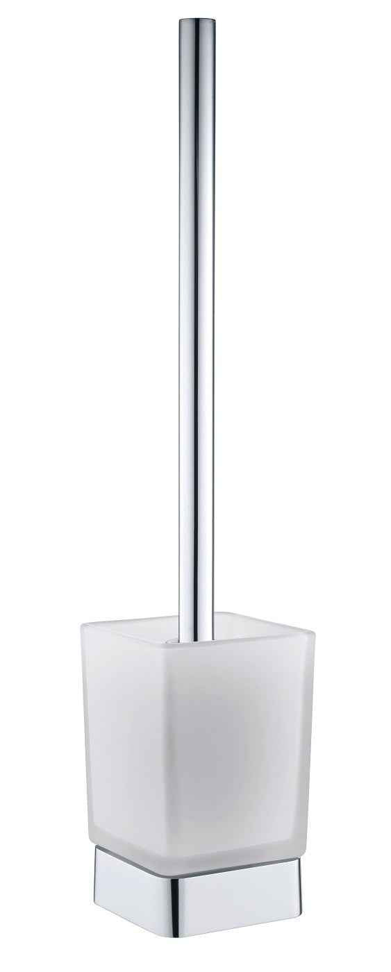 Goupillon de toilette mural SOLO en verre et laiton chromé 39 x8,3 x9,3 cm