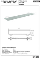 Etagère de douche murale WHITE 60 cm en verre