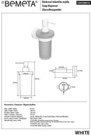 Distributeur de savon liquide mural WHITE en laiton blanc / 250ml