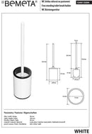 Goupillon de toilette et WC WHITE en laiton blanc 36,5 cm