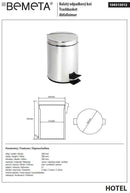 Poubelle de douche HOTEL en acier poli / 5L