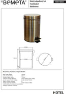 Poubelle de douche HOTEL en acier 17cm / 3L