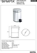 Poubelle de cuisine HOTEL en acier poli 30 cm / 20 L