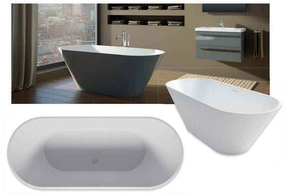 Baignoire îlot en solid surface RIHO BARCELONA 170x70 cm