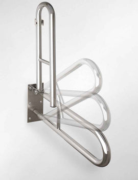 Barre d'appui relevable en forme U HELP en acier brossé